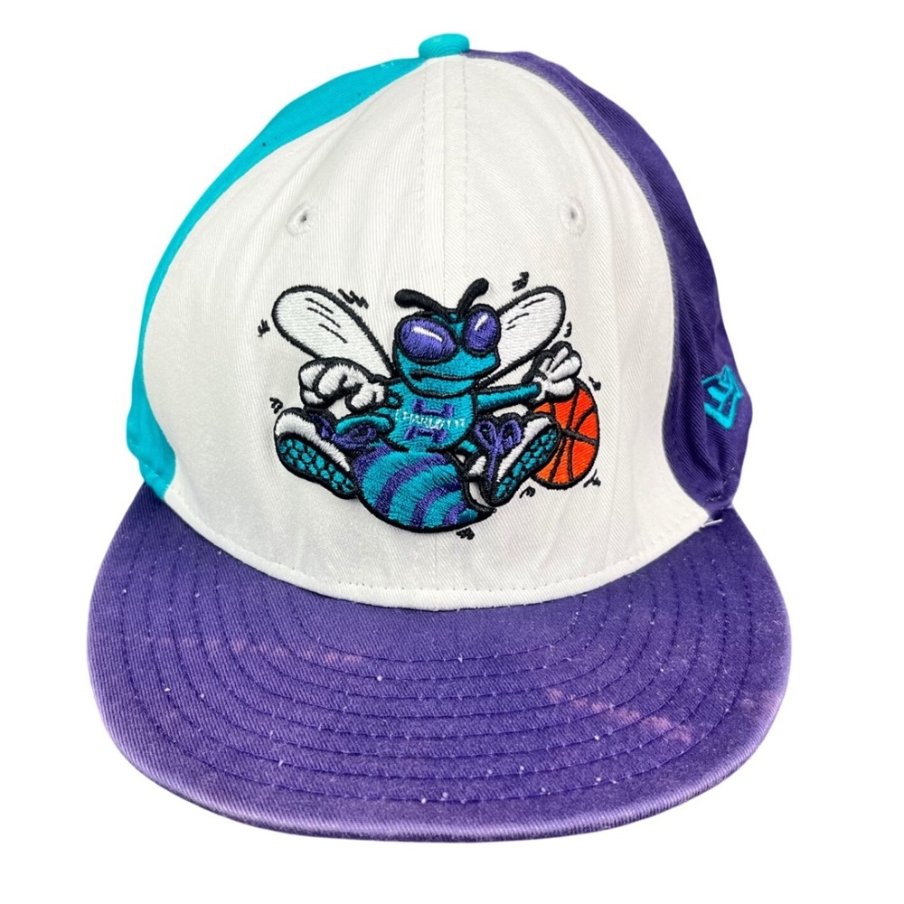 New Era 9FIFTY Charlotte Hornets Hardwood Classics Snapback Hat Purple Teal S-M